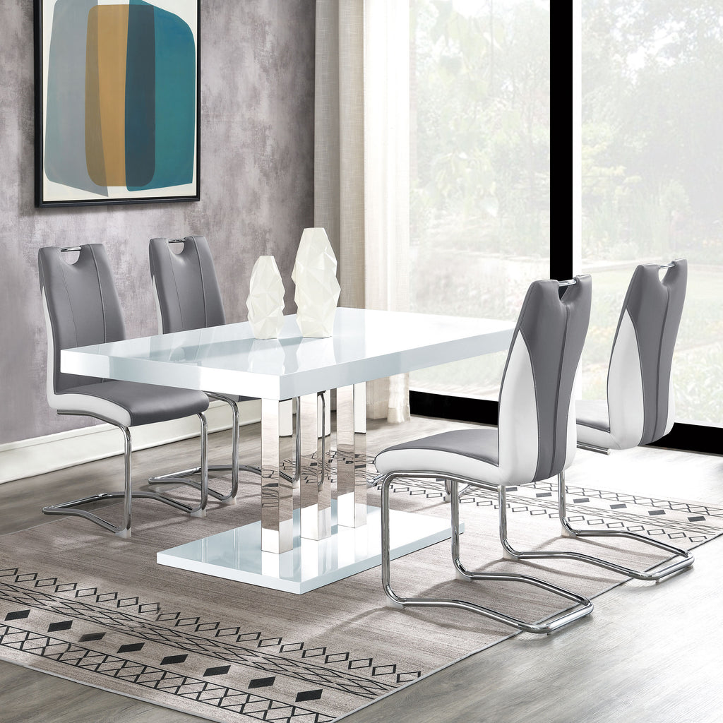 Brooklyn 5-piece Dining Set White and Chrome image