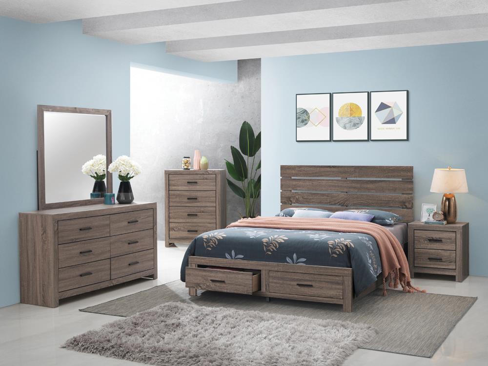 Brantford 4-piece Queen Storage Bedroom Set Barrel Oak image