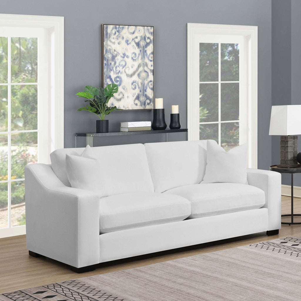 Ashlyn Upholstered Sloped Arms Sofa White image