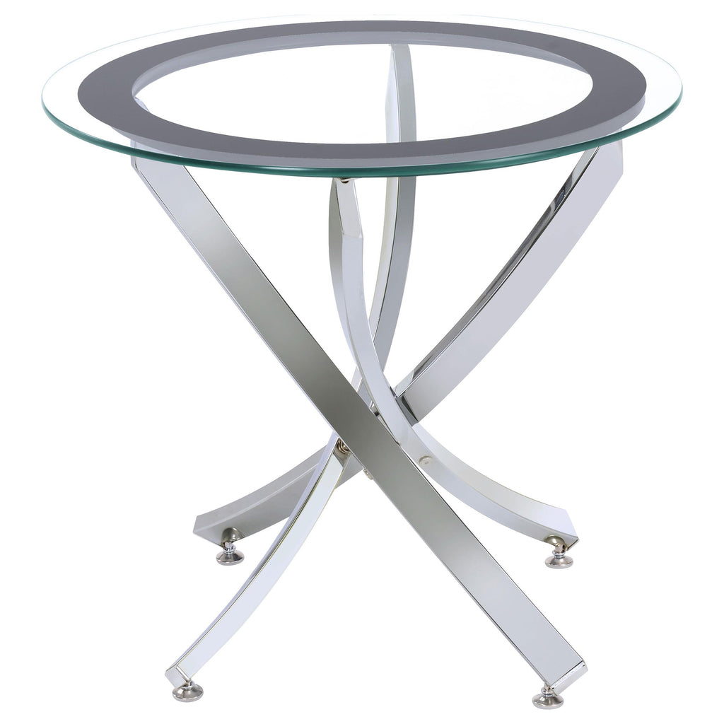 Brooke Glass Top End Table Chrome and Black image