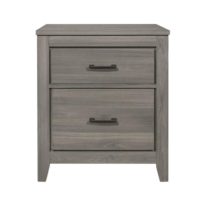 Homelegance Waldorf 2 Drawer Nightstand in Dark Gray 1902-4 image