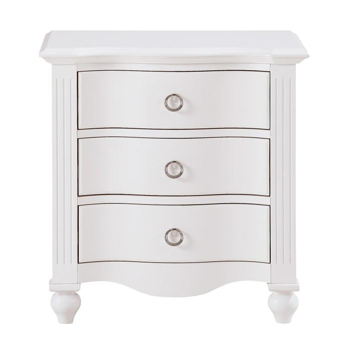 Homelegance Meghan 3 Drawer Nightstand in White 2058WH-4 image