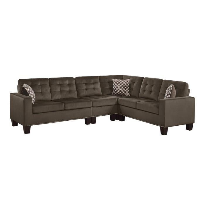 Homelegance Furniture Lantana 2-Piece Reversible Sectional in Chocolate 9957CH*SC image