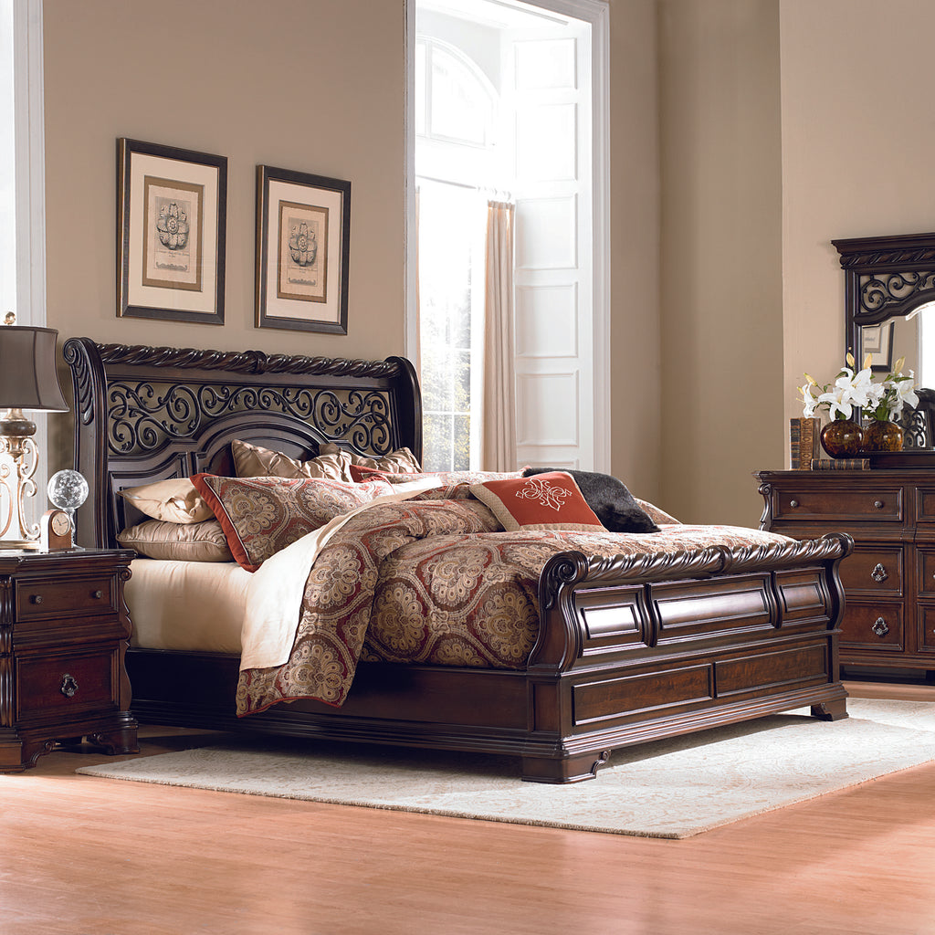 Arbor Place Queen Sleigh Bed, Dresser & Mirror, Chest, Night Stand image