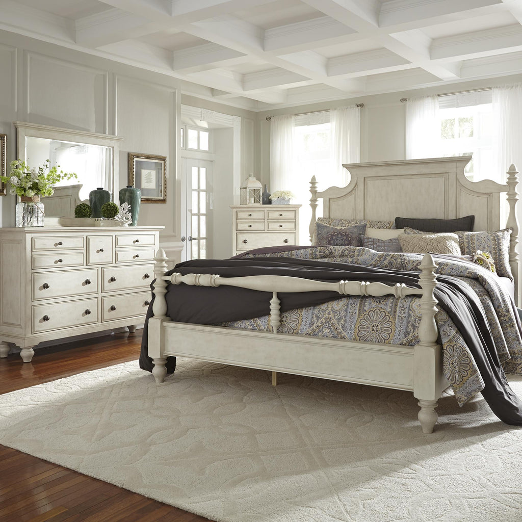 High Country King Poster Bed, Dresser & Mirror, Chest image