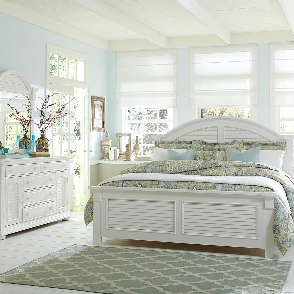 Summer House I King Panel Bed, Dresser & Mirror, Night Stand image