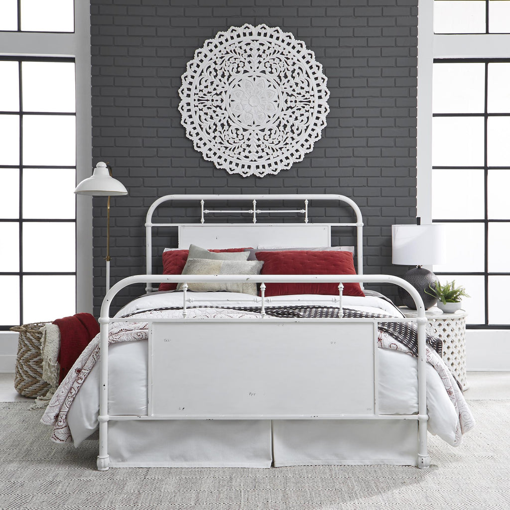 Vintage Series Queen Metal Bed - Antique White image