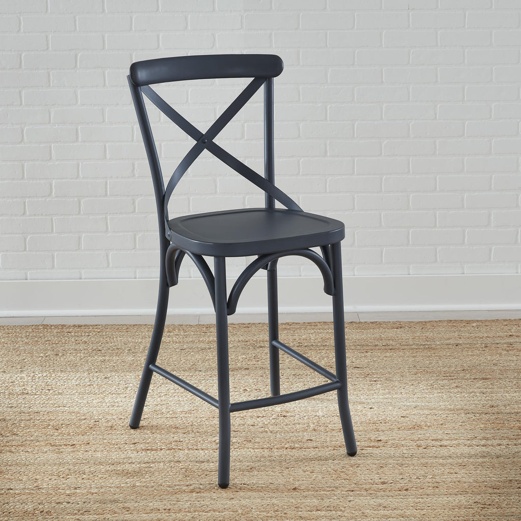 Vintage Series X Back Counter Chair- Navy image