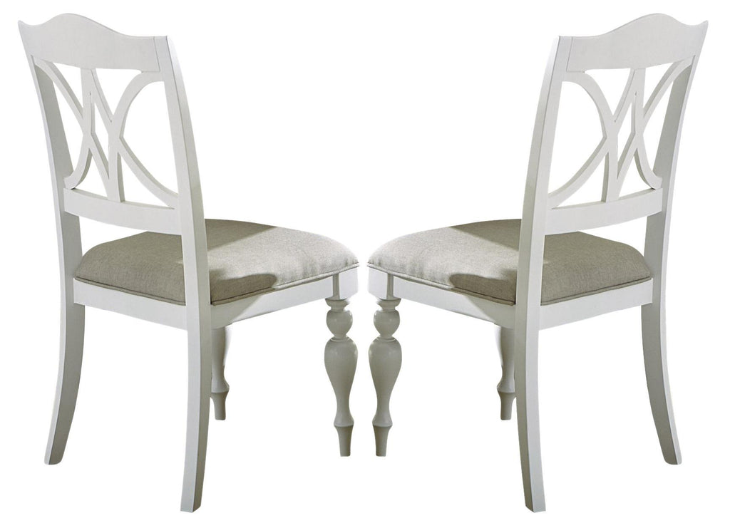 Liberty Furniture Summer House Slatback Side Chair in Oyster White (Set of 2) image