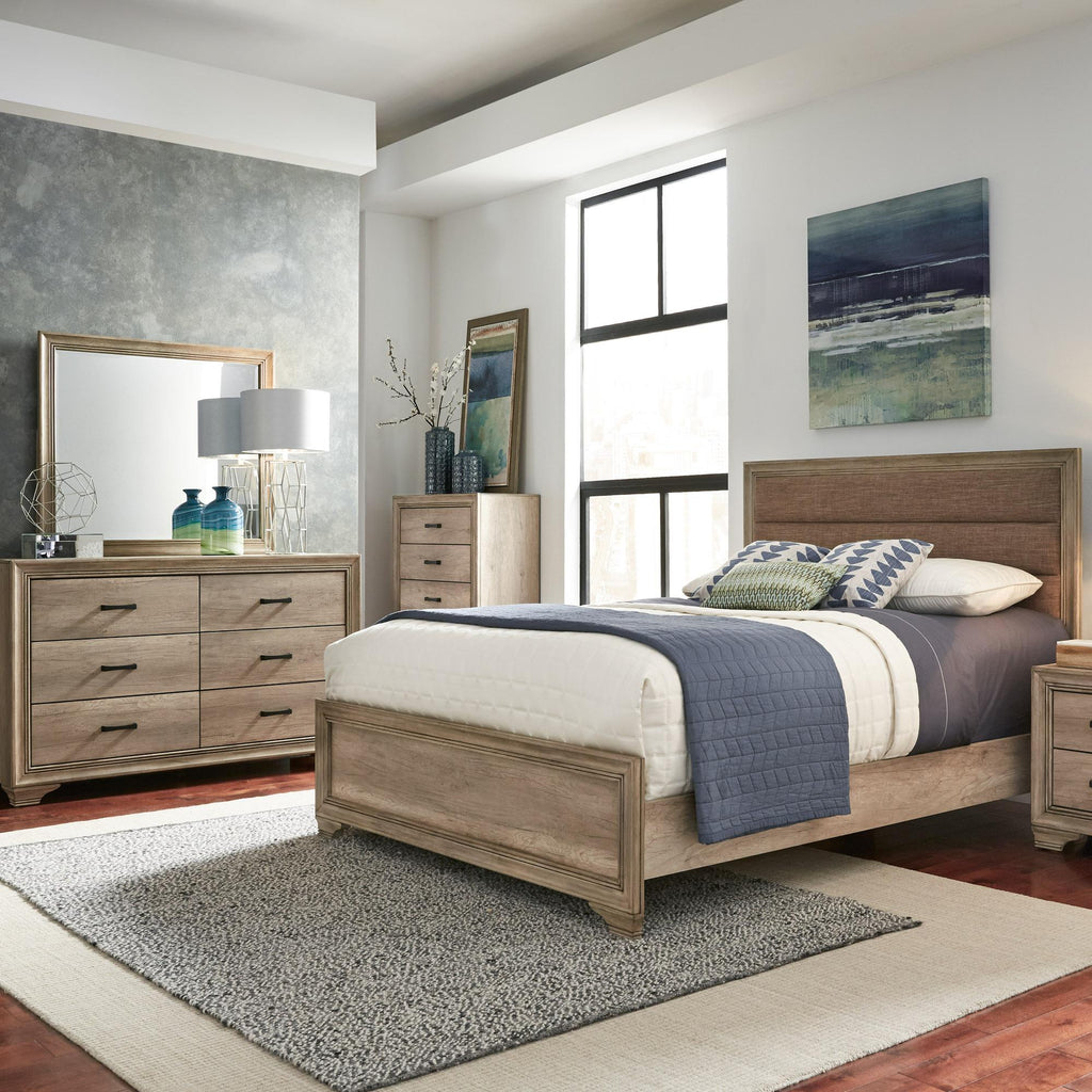 Sun Valley King California Uphosltered Bed, Dresser & Mirror image