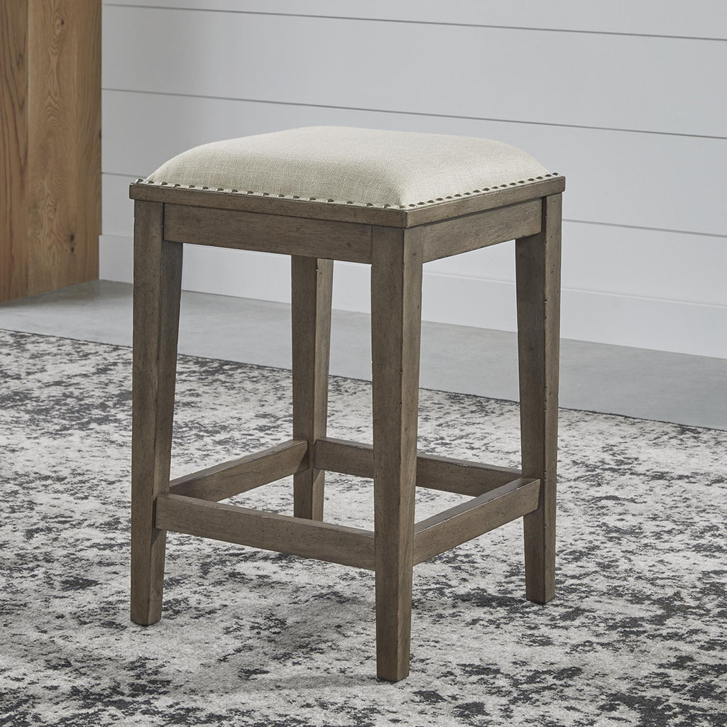 Americana Farmhouse Uph Console Stool image